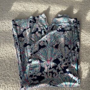 Blue and Pink Floral Leggings Vibrant Pattern